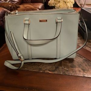 tiffany blue Kate Spade bag with shoulder strap